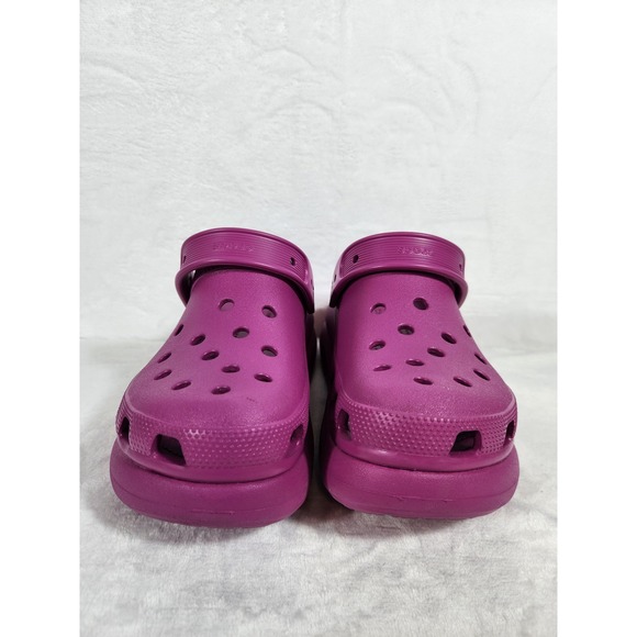 CROCS Shoes - Crocs Classic Crush Women's Size 9 Pink Fuchsia Platform Clog Men's 7 Like New